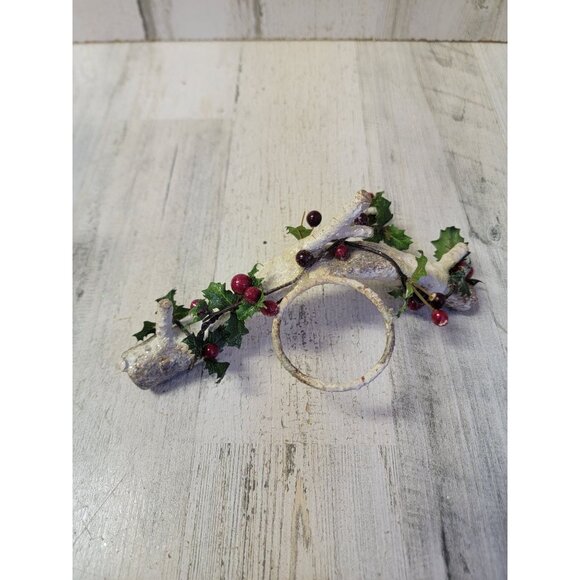 Rustic white branch mistle tea light candle holder Xmas home decor - Picture 2 of 5